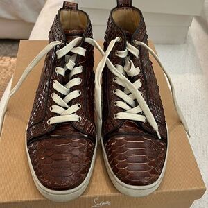 Christian Louboutin python animal print sneakers